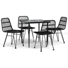 -Delige Tuinset Poly Rattan 5 80 cm tafellengte Zwart