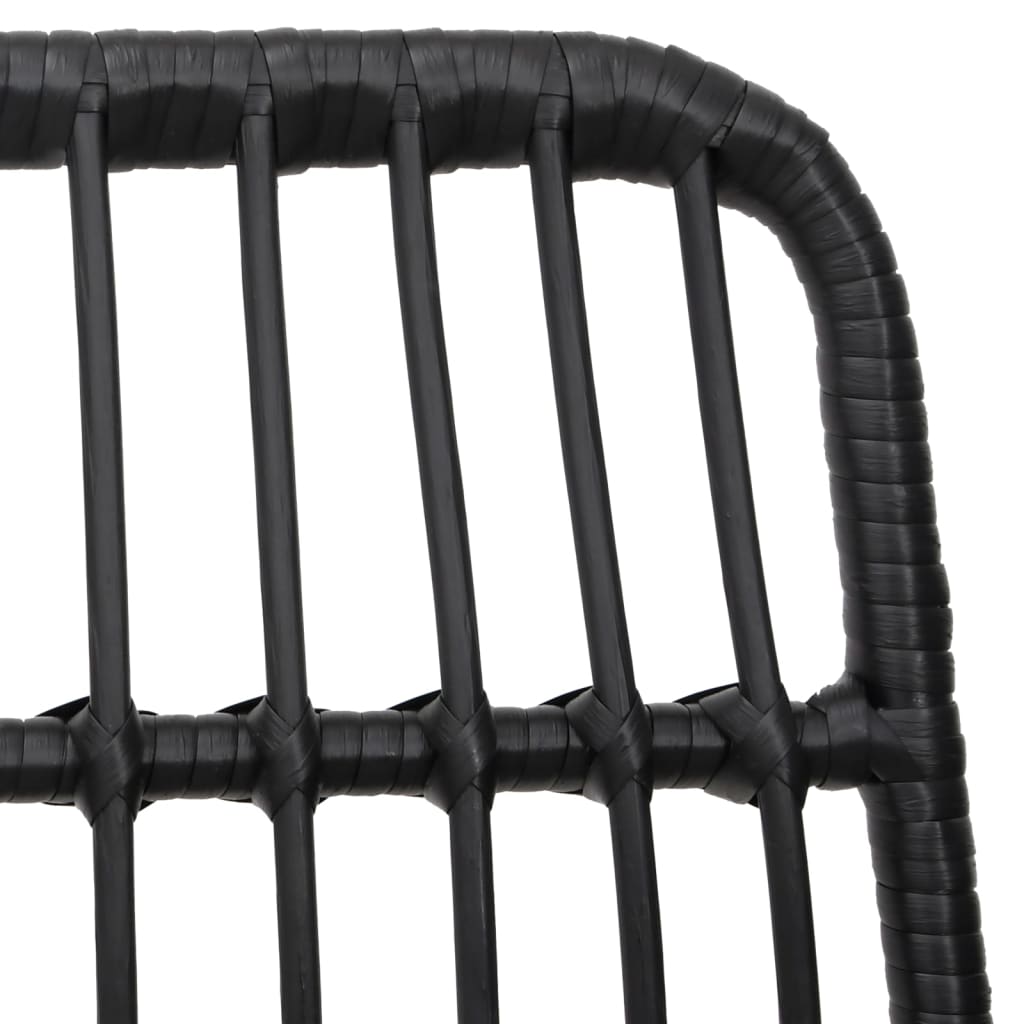 -Delige Tuinset Poly Rattan 5 80 cm tafellengte Zwart