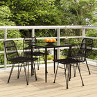 5-piece Outdoor Lounge Set poly rattan black