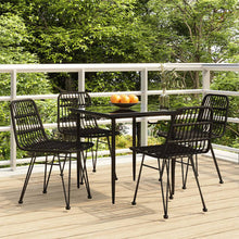 -Delige Tuinset Poly Rattan 5 80 cm tafellengte Zwart