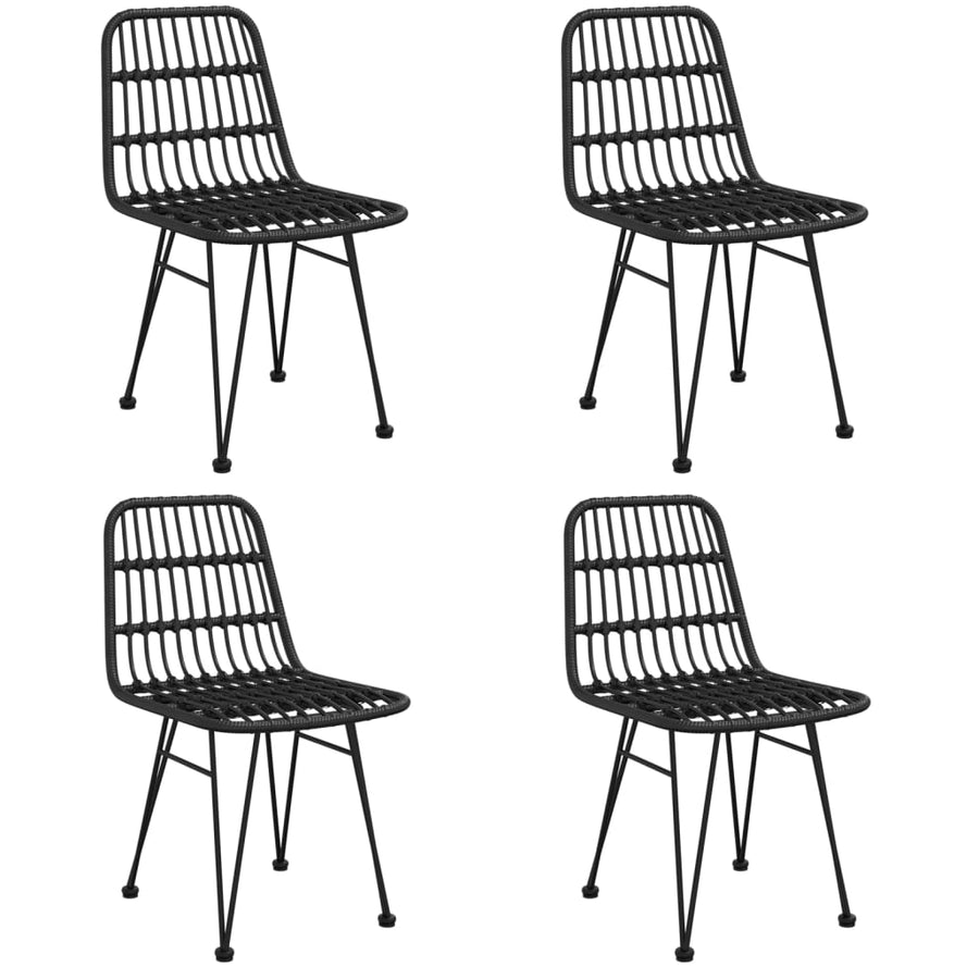 -Delige Tuinset Poly Rattan 5 140 cm tafellengte Zwart