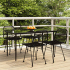 5-piece Outdoor Lounge Set poly rattan black