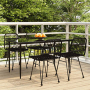 Tuinset 5-delig poly rattan zwart