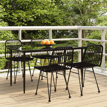 -Delige Tuinset Poly Rattan 5 140 cm tafellengte Zwart