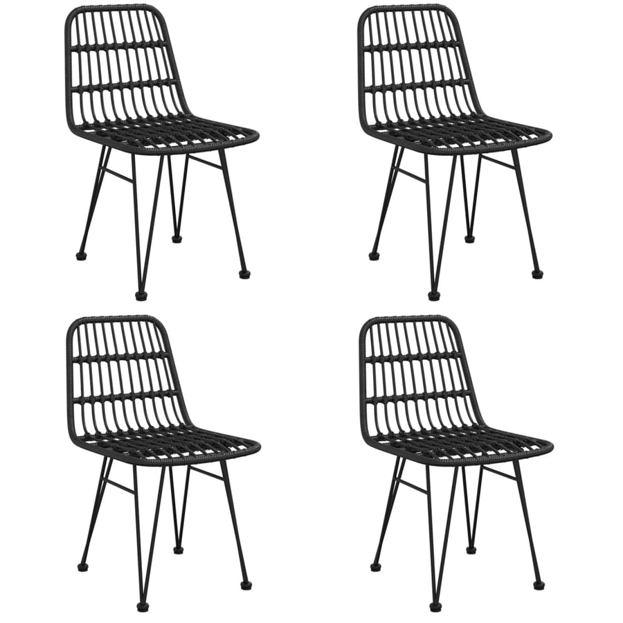 -Delige Tuinset Poly Rattan 5 160 cm tafellengte Zwart