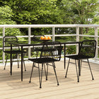 5-piece Outdoor Lounge Set poly rattan black