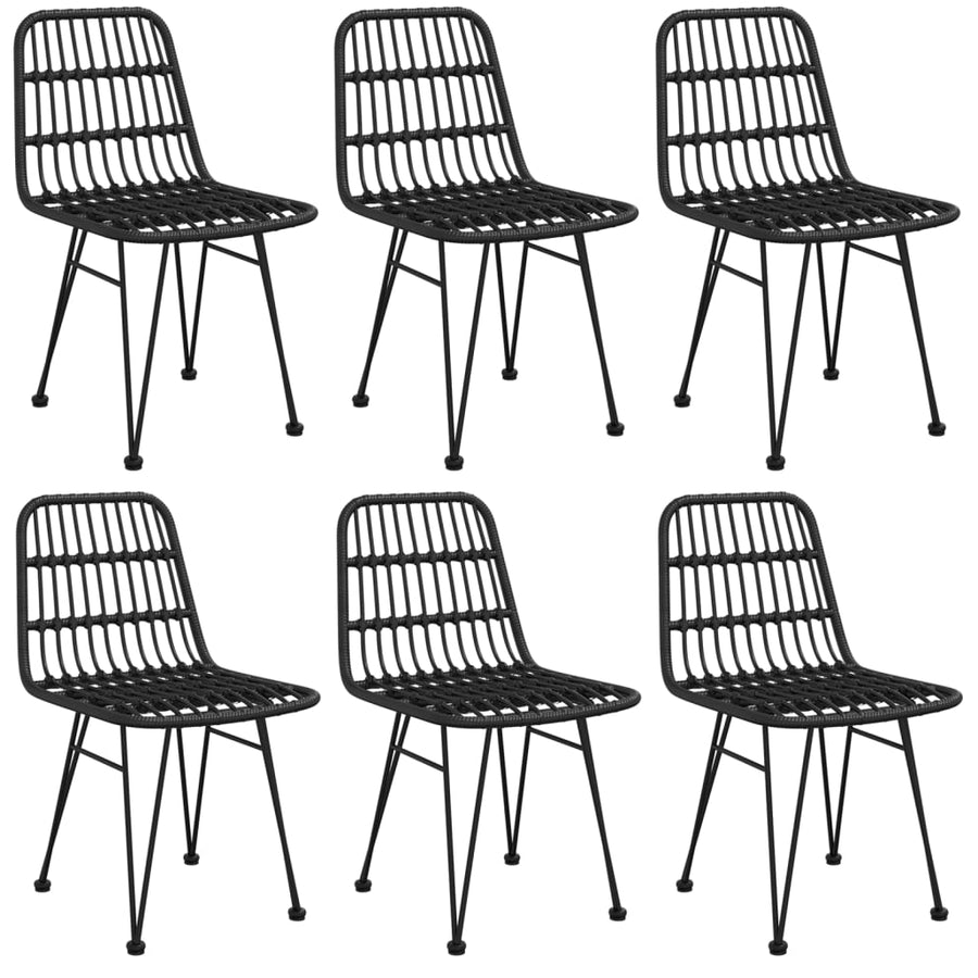 -Delige Tuinset Poly Rattan 7 160 cm tafellengte Zwart