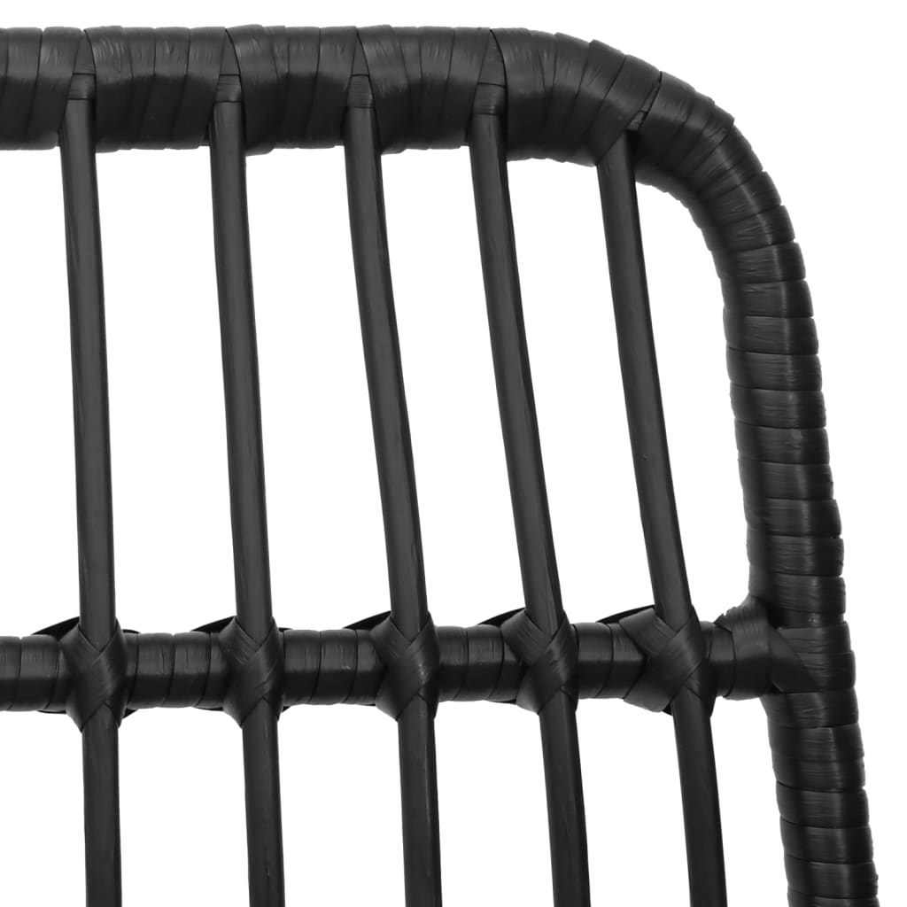 -Delige Tuinset Poly Rattan 7 160 cm tafellengte Zwart