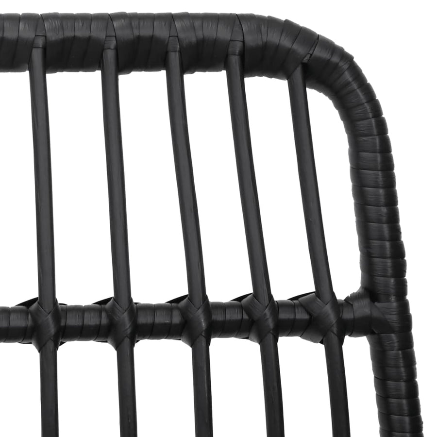 -Delige Tuinset Poly Rattan 7 160 cm tafellengte Zwart