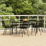 Tuinset 7-delig poly rattan zwart