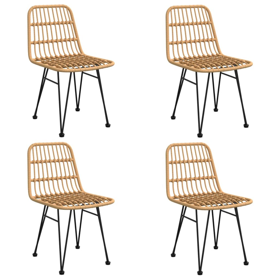 -Delige Tuinset Poly Rattan 5 80 cm tafellengte Bruin