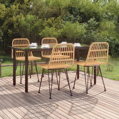 -Delige Tuinset Poly Rattan 5 160 cm tafellengte Bruin
