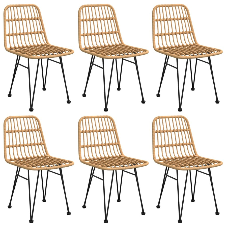 7-Delige Tuinset Poly Rattan 6 200 cm tafellengte Bruin