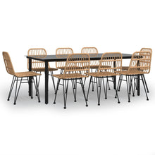 9-Delige Tuinset Poly Rattan 8 200 cm tafellengte Bruin