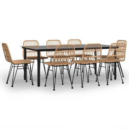 9-Delige Tuinset Poly Rattan 8 200 cm tafellengte Bruin
