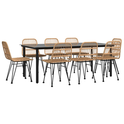 9-Delige Tuinset Poly Rattan 8 200 cm tafellengte Bruin