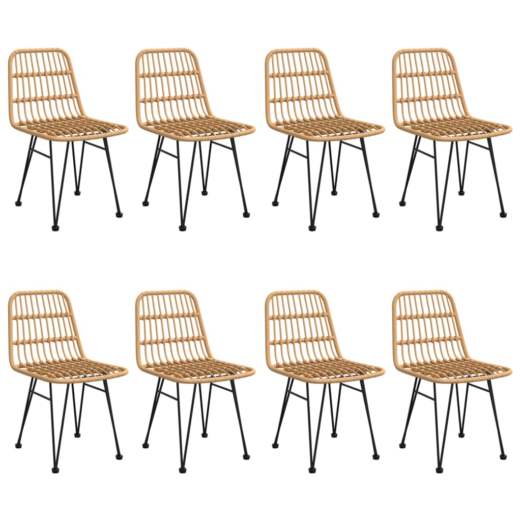 9-Delige Tuinset Poly Rattan 8 200 cm tafellengte Bruin