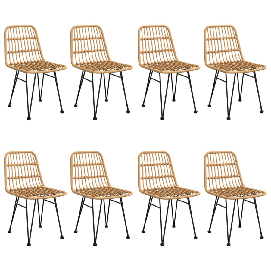 9-Delige Tuinset Poly Rattan 8 200 cm tafellengte Bruin
