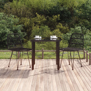 Tuinset poly rattan 3-delig zwart