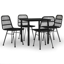 -Delige Tuinset Poly Rattan 5 80 cm tafellengte Zwart