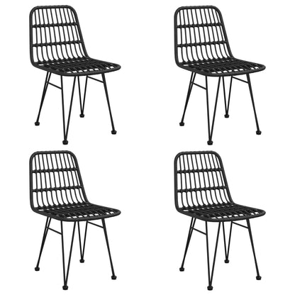 -Delige Tuinset Poly Rattan 5 80 cm tafellengte Zwart