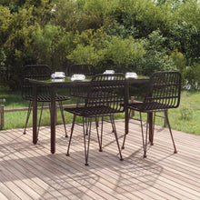 -Delige Tuinset Poly Rattan 5 140 cm tafellengte Zwart