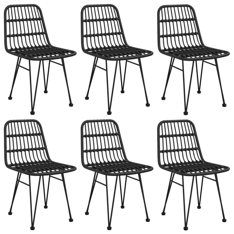 -Delige Tuinset Poly Rattan 7 160 cm tafellengte Zwart