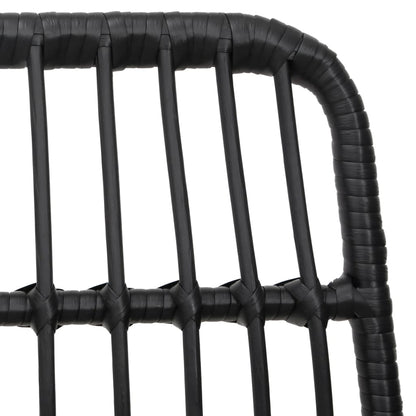 -Delige Tuinset Poly Rattan 7 160 cm tafellengte Zwart