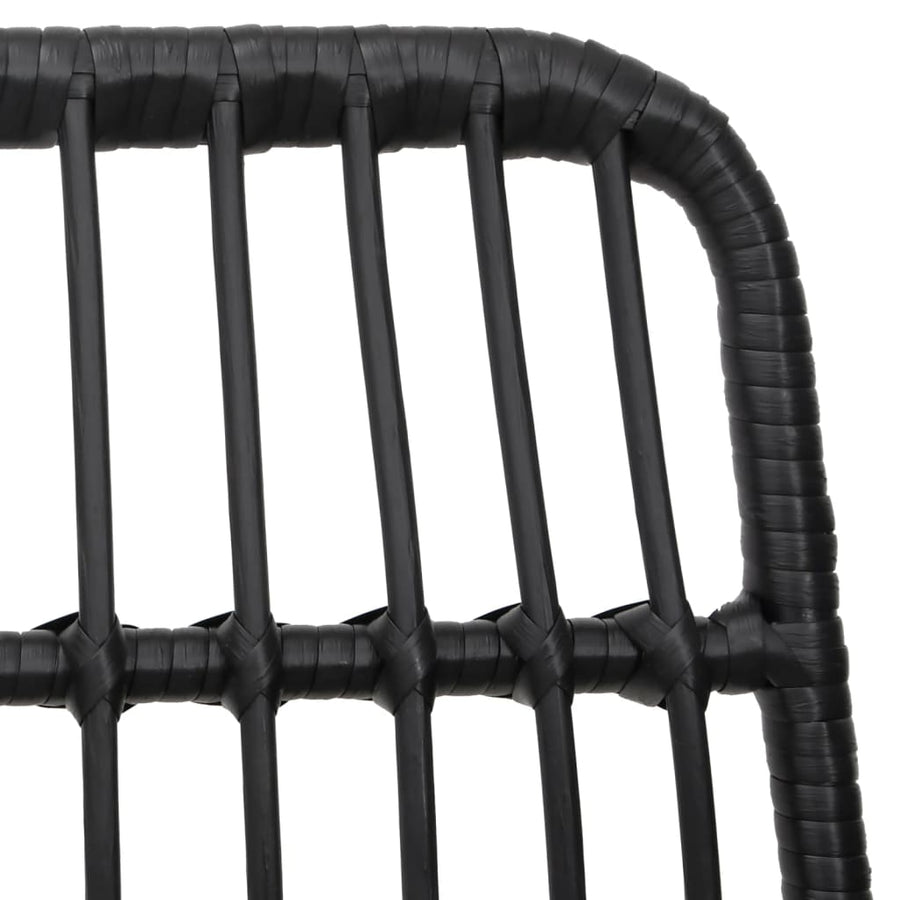 -Delige Tuinset Poly Rattan 7 160 cm tafellengte Zwart
