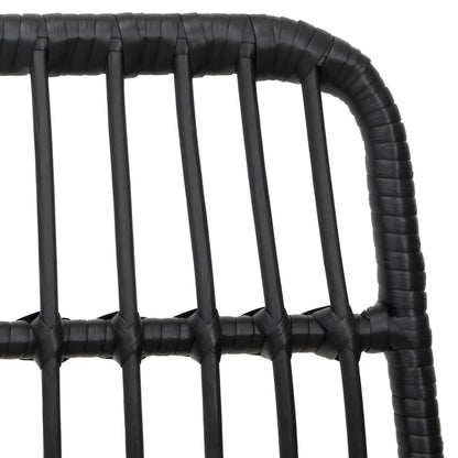 7-Delige Tuinset Poly Rattan 6 200 cm tafellengte Zwart