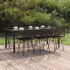 7-piece poly rattan garden set black