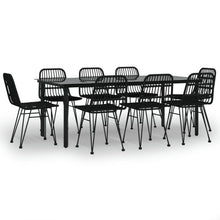 9-Delige Tuinset Poly Rattan 8 200 cm tafellengte Zwart