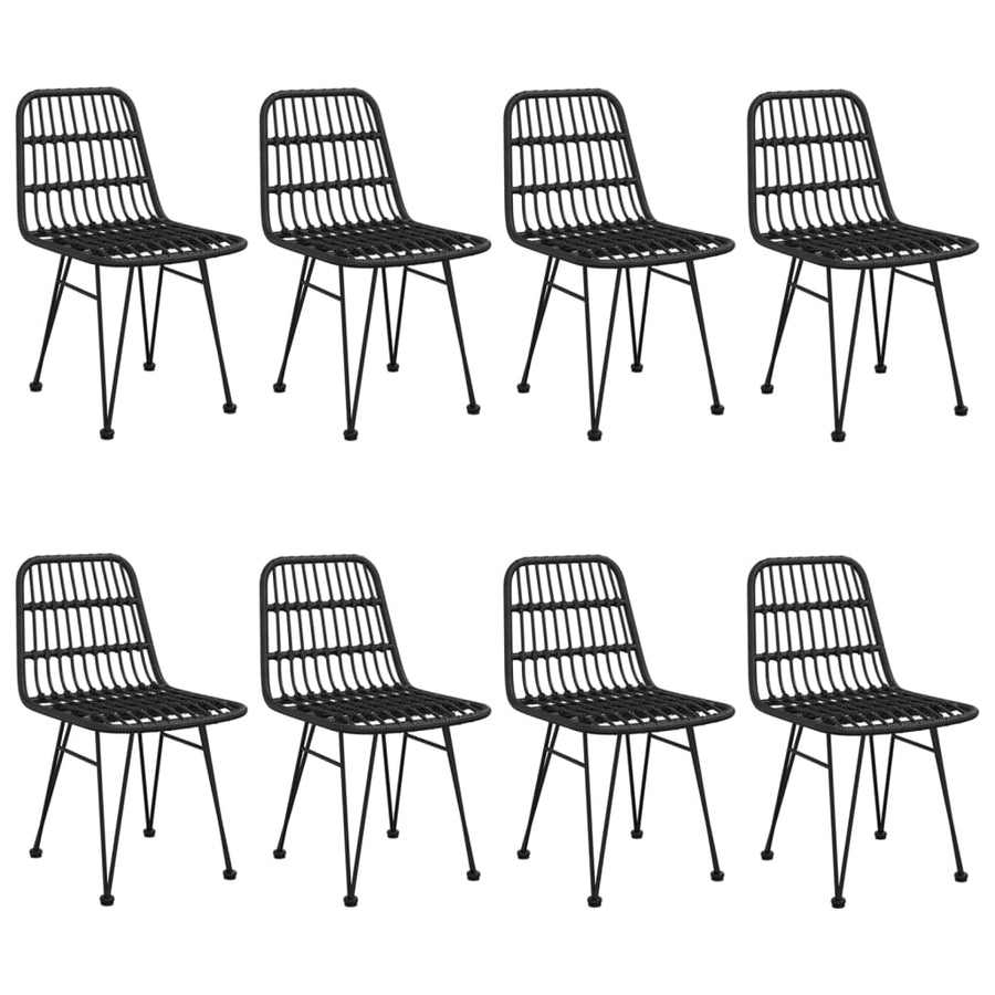 9-Delige Tuinset Poly Rattan 8 200 cm tafellengte Zwart