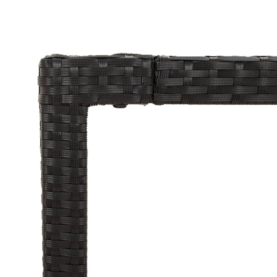 3-Delige Tuinset Met Kussens Poly Rattan 2 90 cm tafellengte Zwart