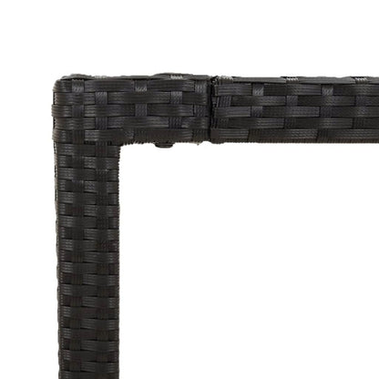 5-Delige Tuinset Met Kussens Poly Rattan 4 90 cm tafellengte Zwart
