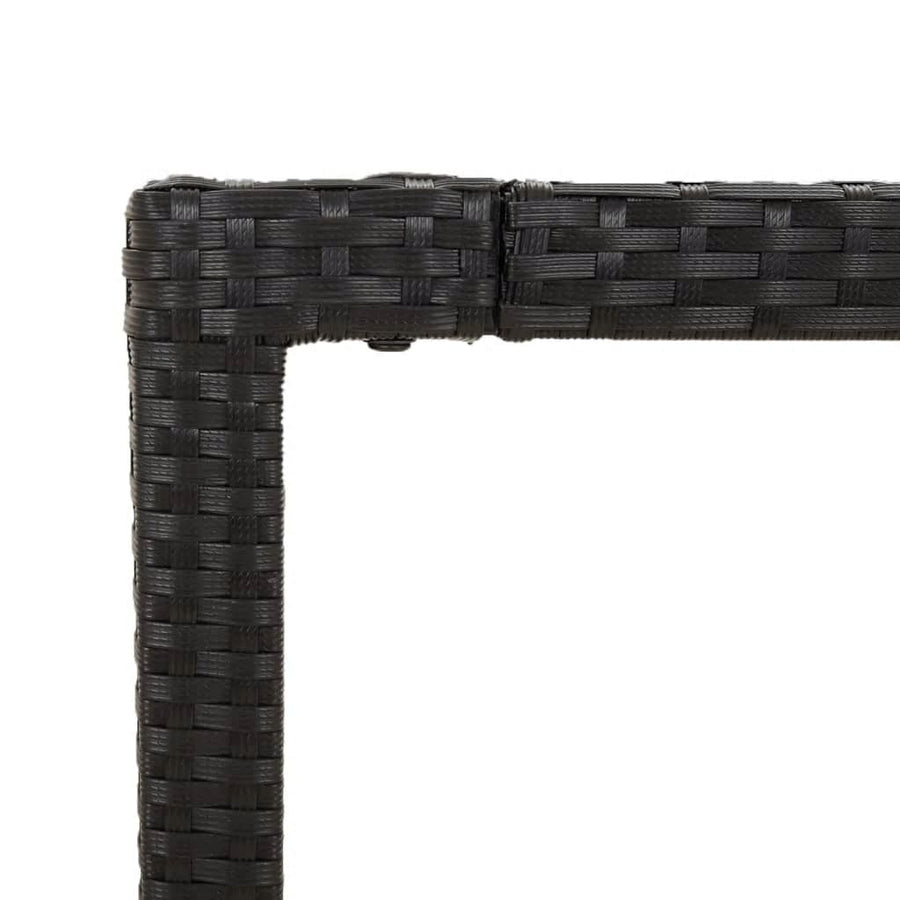 5-Delige Tuinset Met Kussens Poly Rattan 4 90 cm tafellengte Zwart