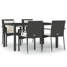 -Delige Tuinset Met Kussens Poly Rattan 5 150 cm tafellengte Zwart