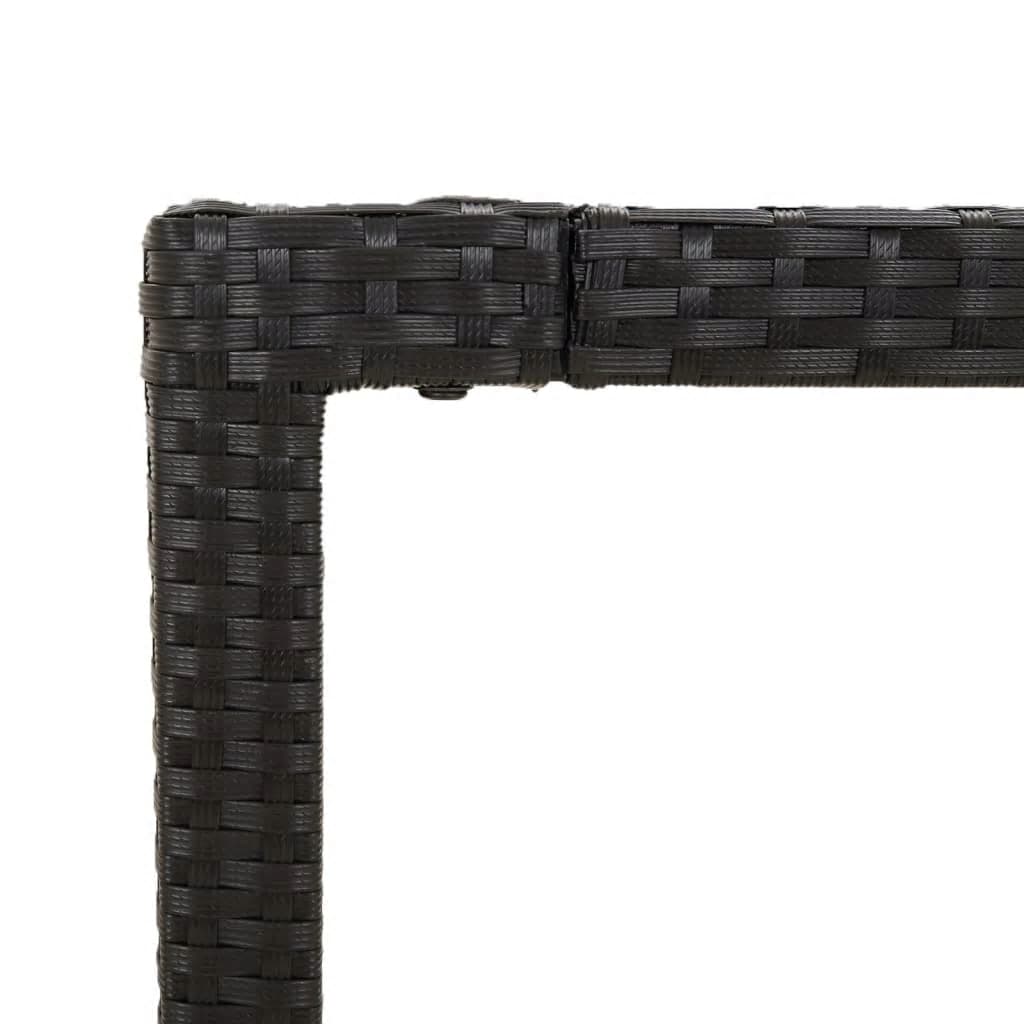 -Delige Tuinset Met Kussens Poly Rattan 5 150 cm tafellengte Zwart