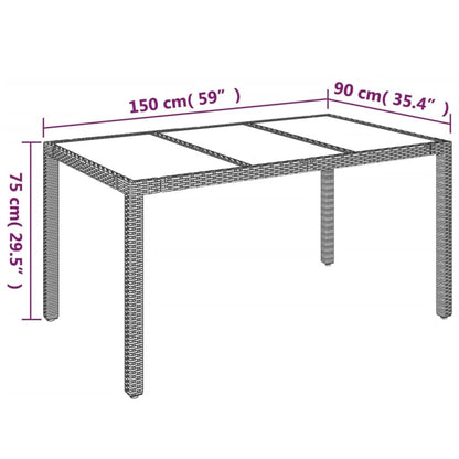 -Delige Tuinset Met Kussens Poly Rattan 5 150 cm tafellengte Zwart