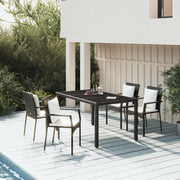 Tuinset 5-delig poly rattan zwart met kussens