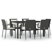-Delige Tuinset Met Kussens Poly Rattan 7 150 cm tafellengte Zwart