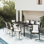 Loungeset 9-delig poly rattan zwart