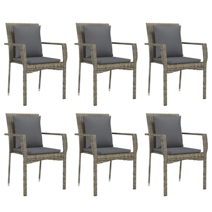 -Delige Tuinset Met Kussens Poly Rattan 7 150 cm tafellengte Grijs