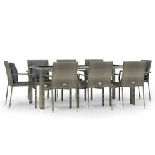 -Delige Tuinset Met Kussens Poly Rattan 9 190 cm tafellengte Grijs