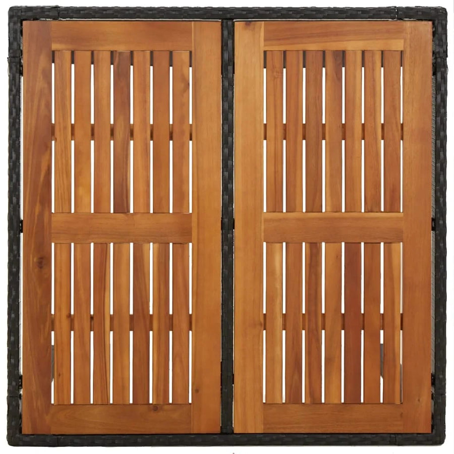 -Delige Tuinset Met Kussens Poly Rattan 3 90 cm tafellengte Zwart
