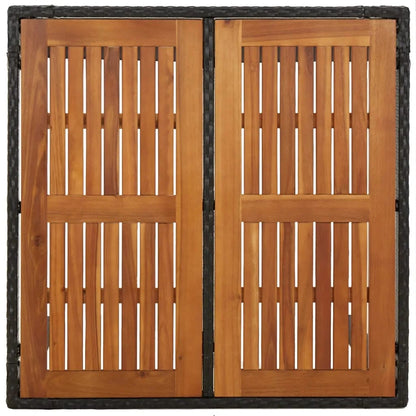 -Delige Tuinset Met Kussens Poly Rattan 5 90 cm tafellengte Zwart