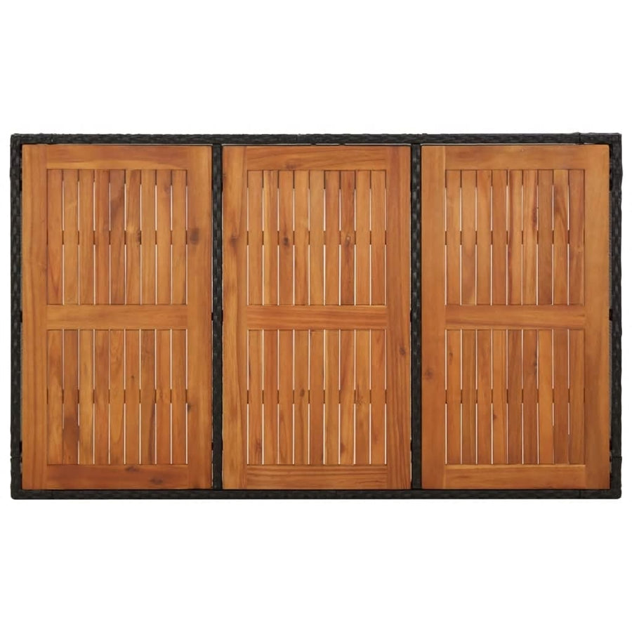 -Delige Tuinset Met Kussens Poly Rattan 5 150 cm tafellengte Zwart