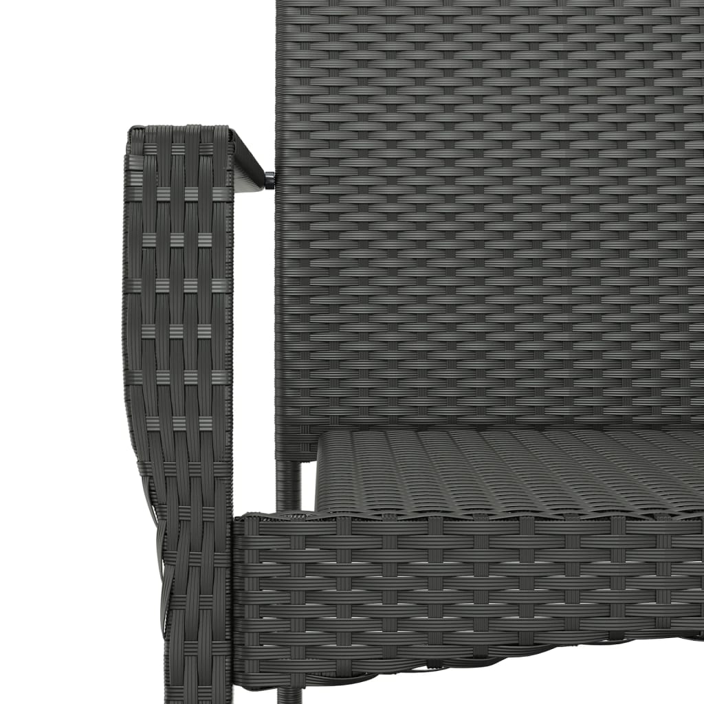 -Delige Tuinset Met Kussens Poly Rattan 5 150 cm tafellengte Zwart