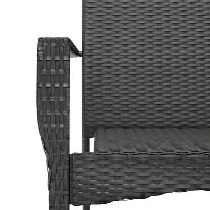 -Delige Tuinset Met Kussens Poly Rattan 5 150 cm tafellengte Zwart