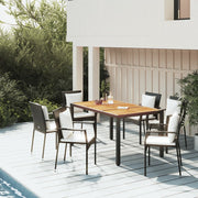 Tuinset poly rattan 5-delig zwart met kussens